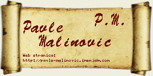 Pavle Malinović vizit kartica